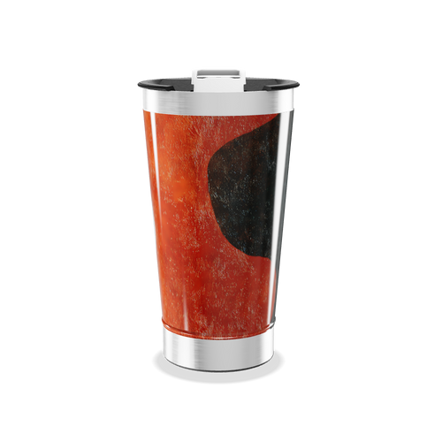 Copo Térmico - Estampa Abstrata Vermelha