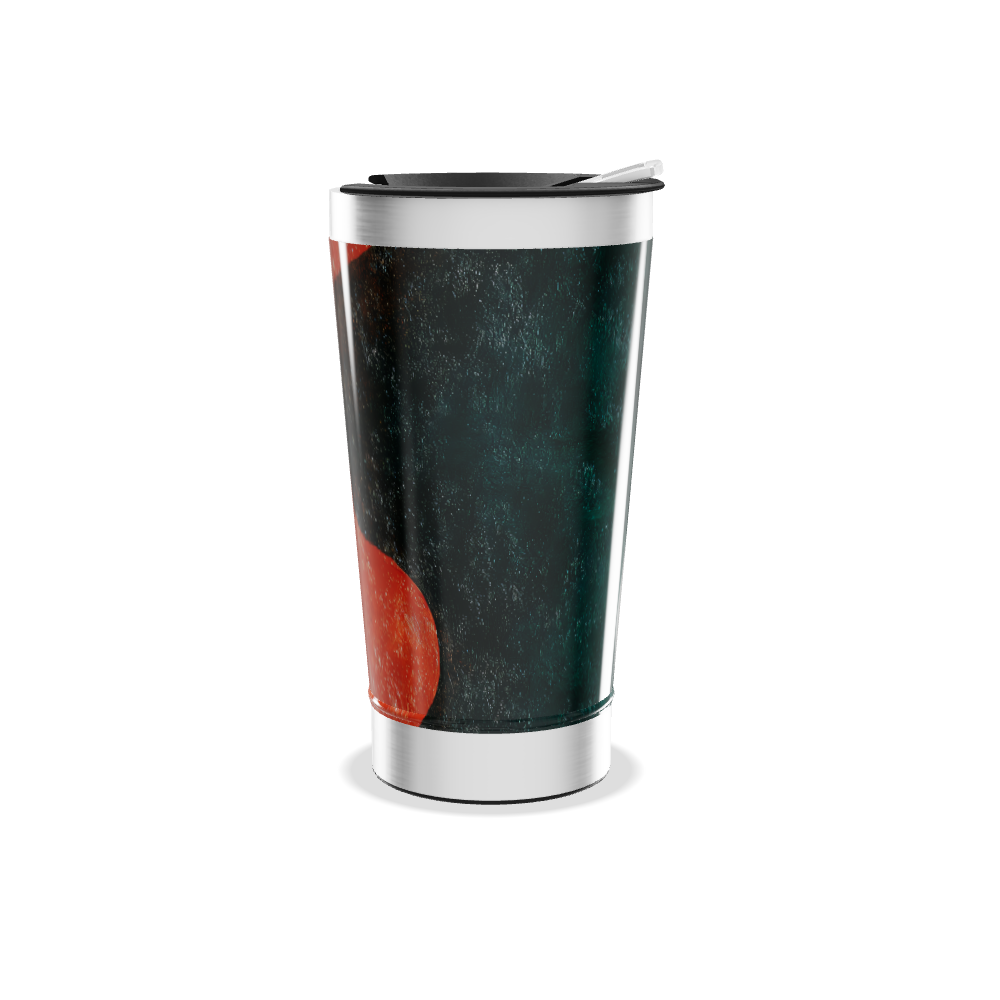 Copo Térmico - Estampa Abstrata Vermelha