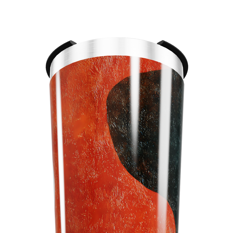 Copo Térmico - Estampa Abstrata Vermelha