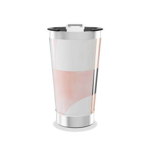 Copo Térmico - Branco com detalhe rosa