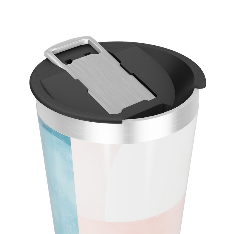 Copo Térmico - Branco com detalhe rosa