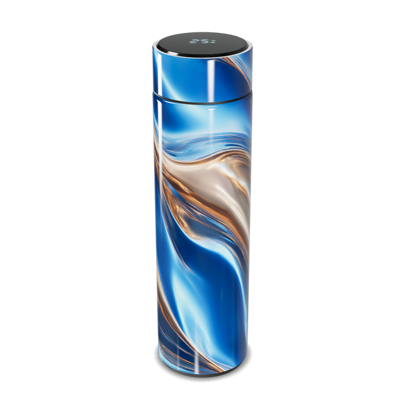 Garrafa Térmica Touch Azul Marmorizada Digital