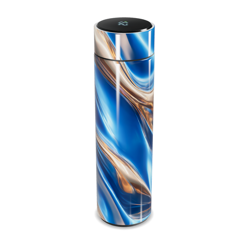 Garrafa Térmica Touch Azul Marmorizada Digital
