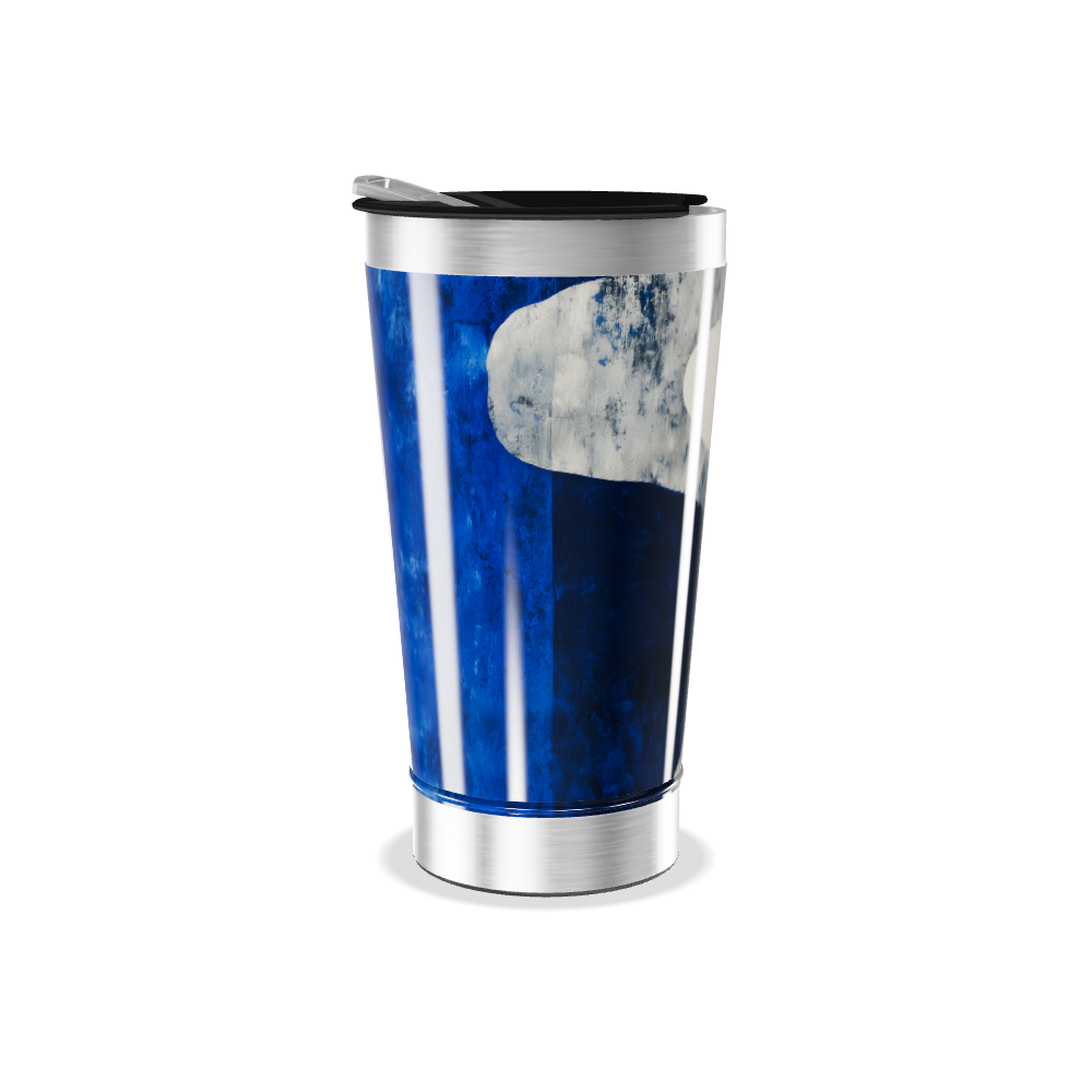 Copo Térmico - Azul Abstrato Aço Inox
