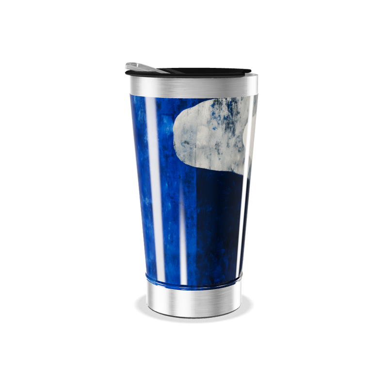 Copo Térmico - Azul Abstrato Aço Inox