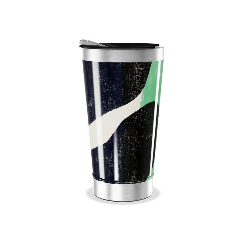 Copo Térmico - Verde com Estampa Abstrata