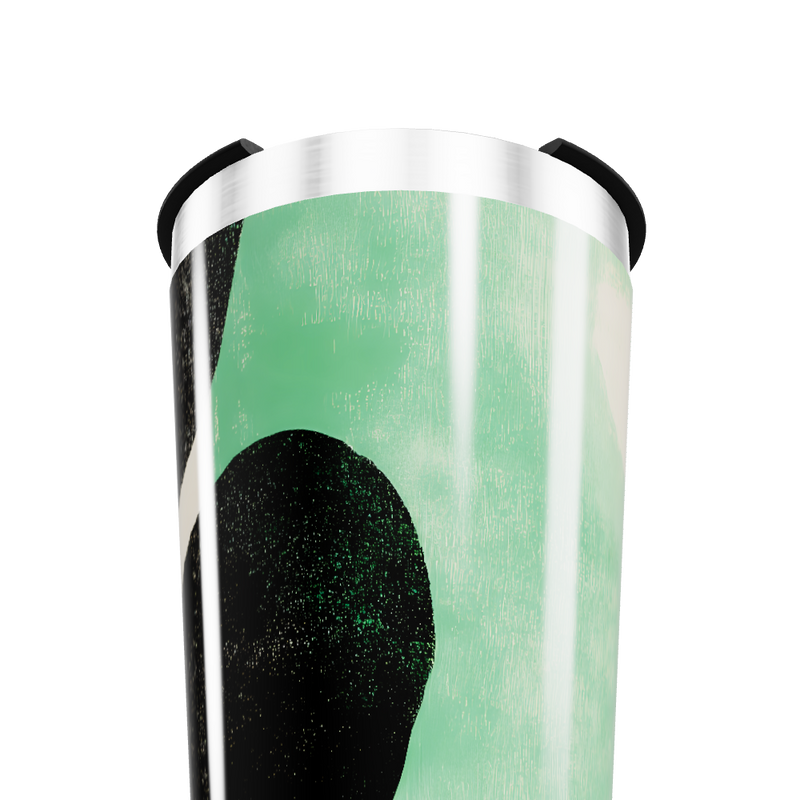 Copo Térmico - Verde com Estampa Abstrata