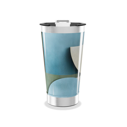 Copo Térmico - Estampa Azul Abstrata