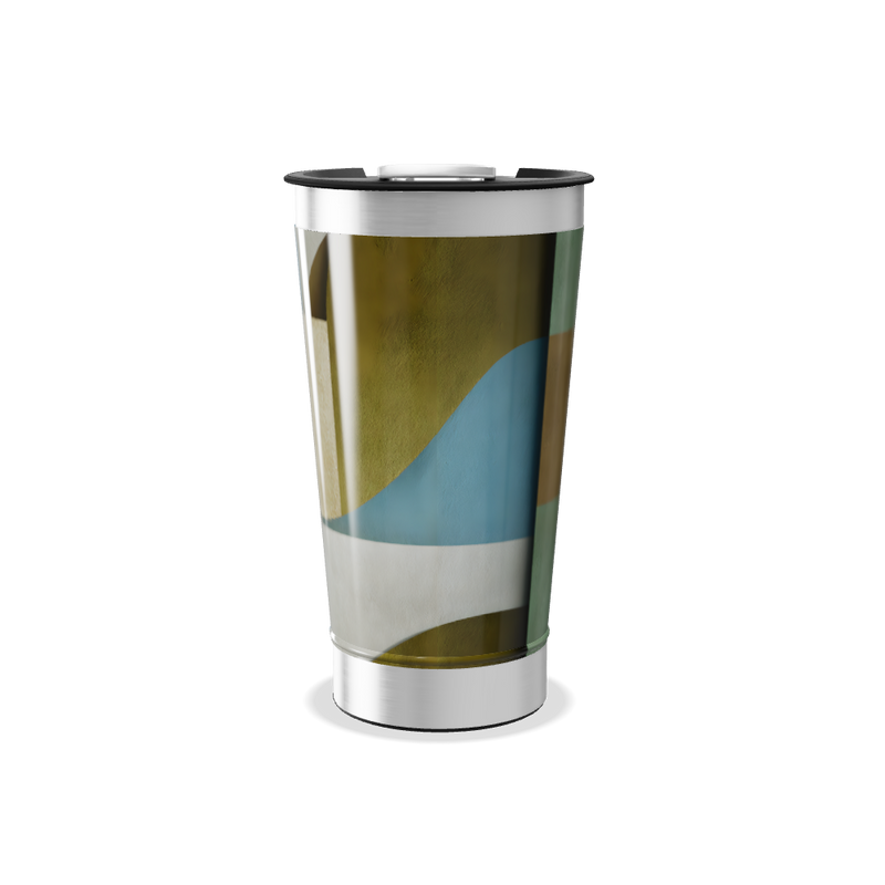 Copo Térmico - Estampa Azul Abstrata