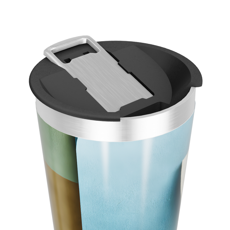 Copo Térmico - Estampa Azul Abstrata