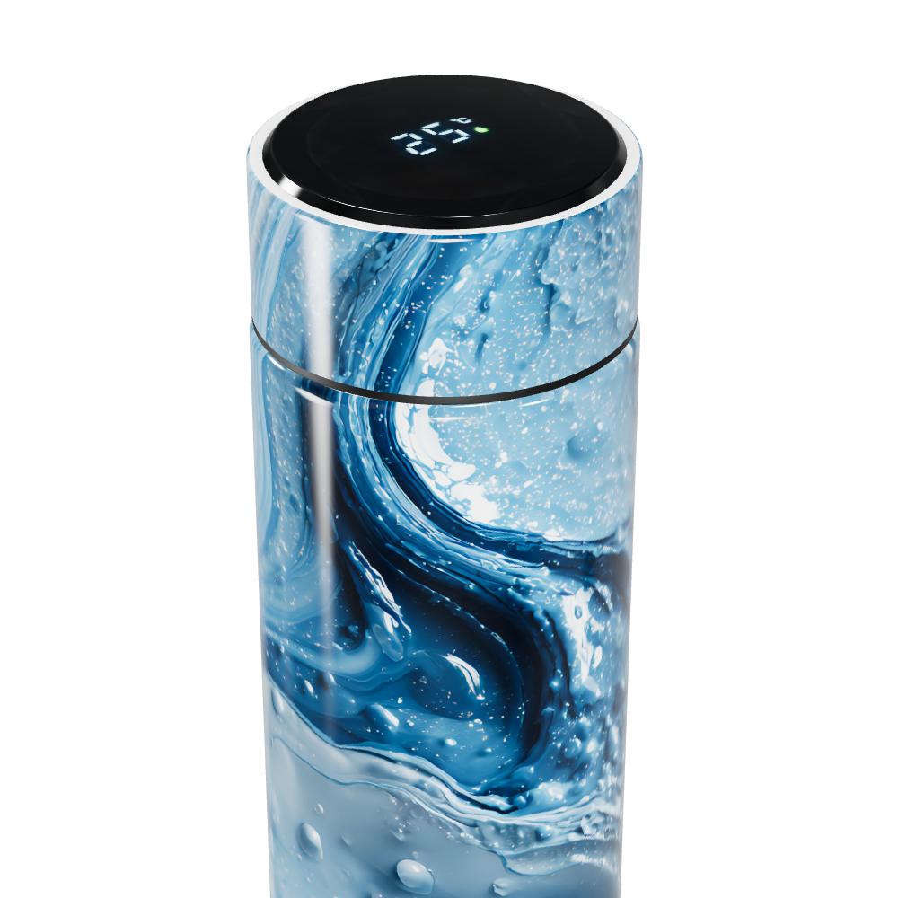 Garrafa Térmica Touch Azul Marmorizada