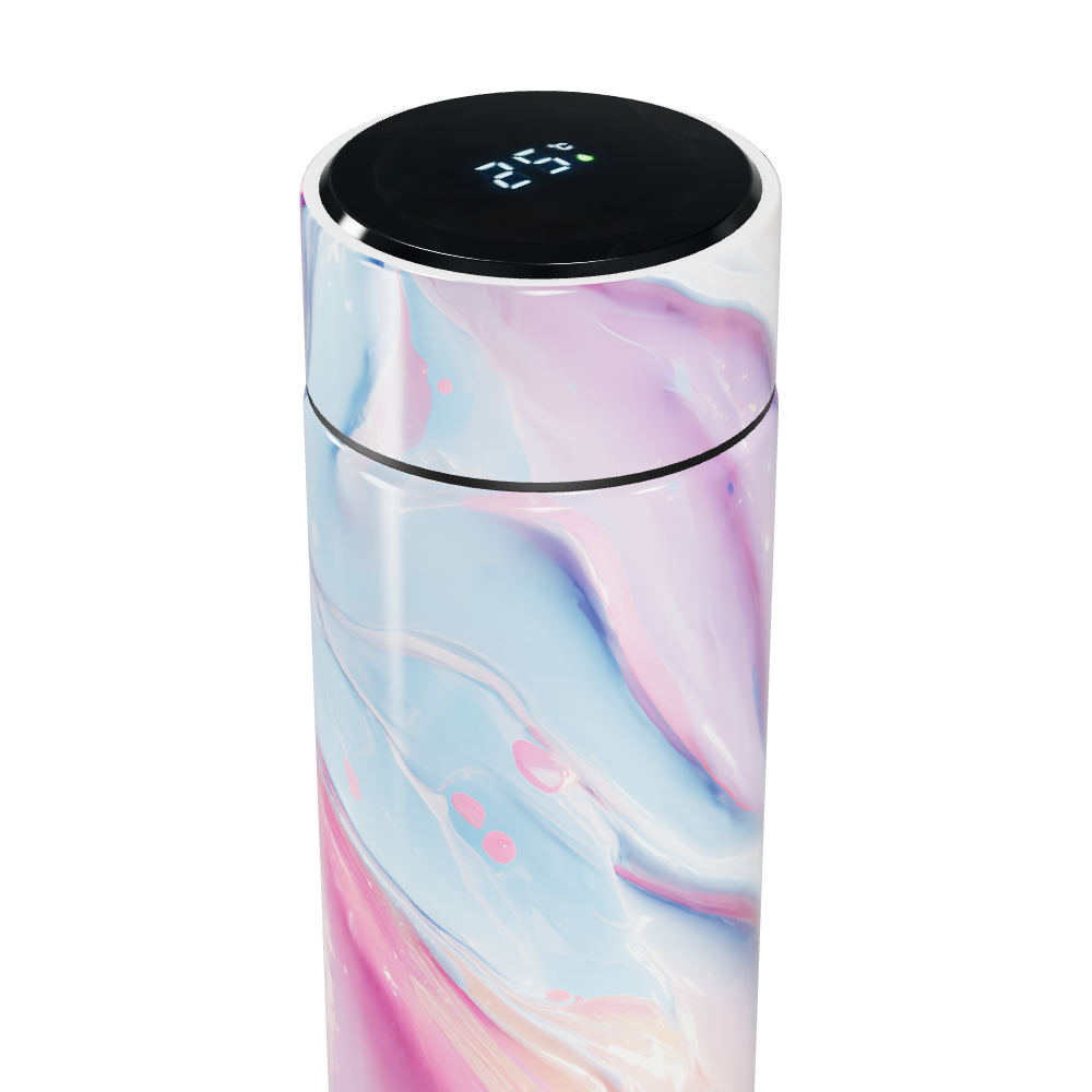Garrafa Térmica Touch - Mármore Rosa Display LED
