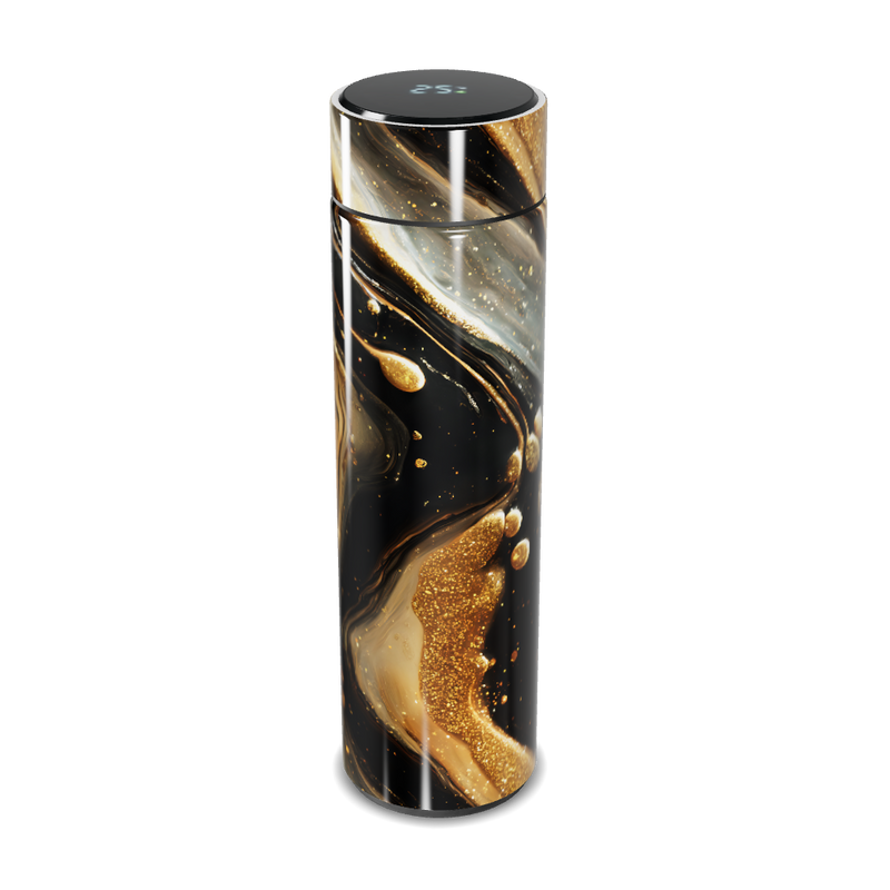 Garrafa Térmica Touch - Preta com Dourado Digital