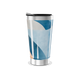 Copo Térmico - Azul com Estampa Abstrata