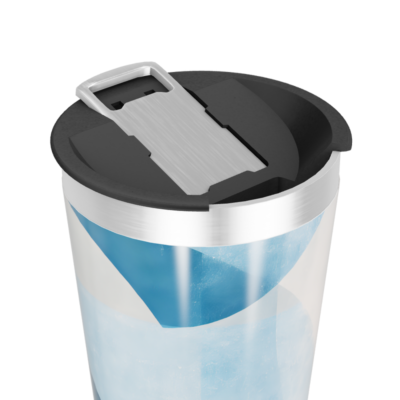 Copo Térmico - Azul com Estampa Abstrata