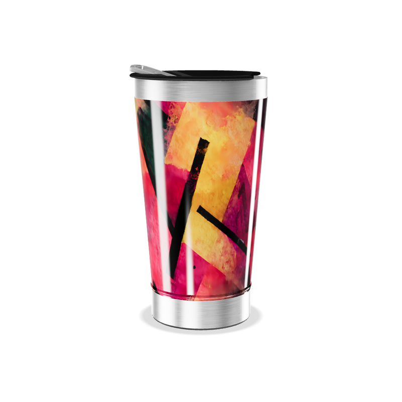 Copo Térmico - Aço Pintura Abstrata