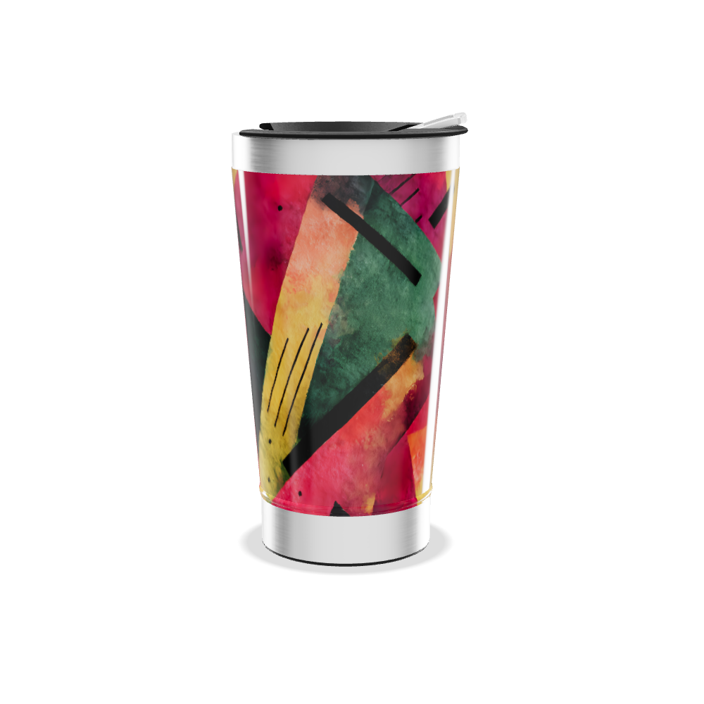 Copo Térmico - Aço Pintura Abstrata