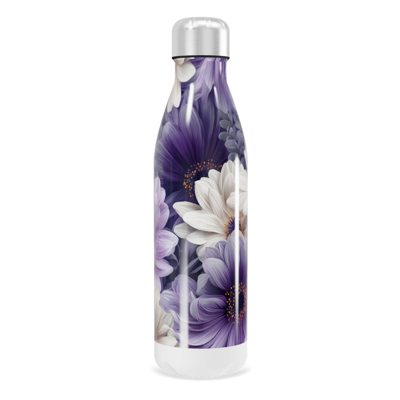 Garrafa Inox - Floral Roxa 500ml