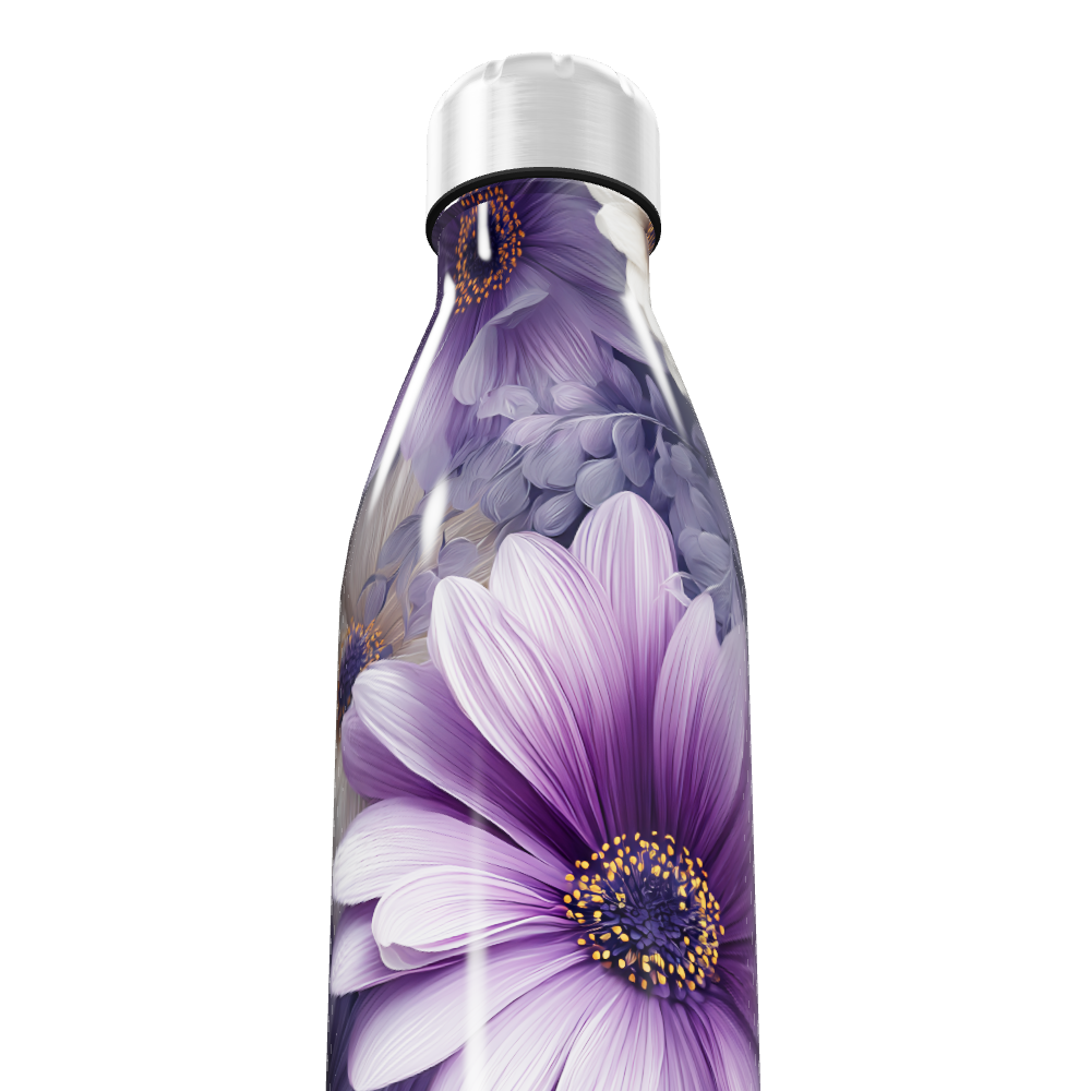 Garrafa Inox - Floral Roxa 500ml