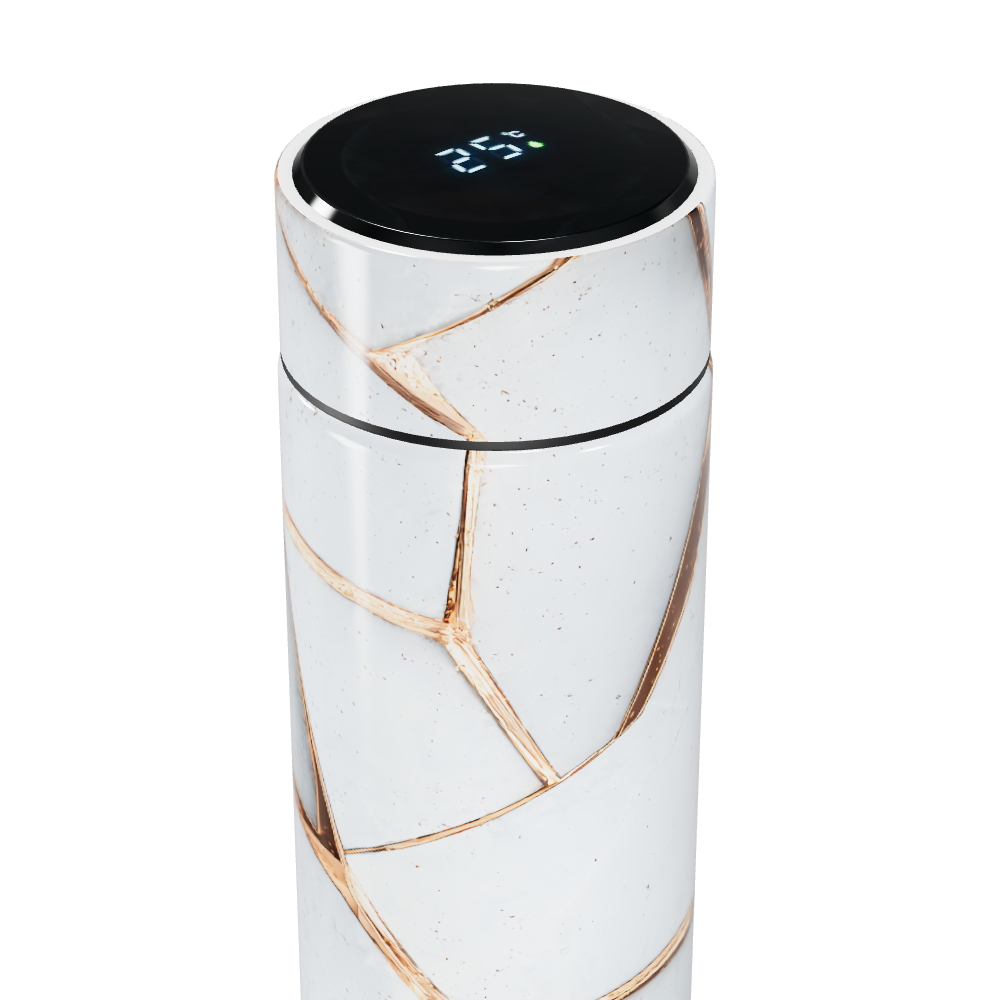 Garrafa Térmica Touch - Marmorizada Branca