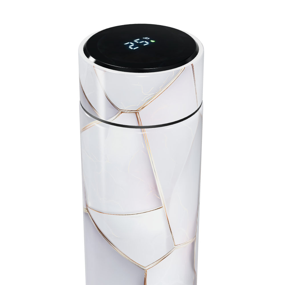 Garrafa Térmica Touch - Mármore Branco Digital