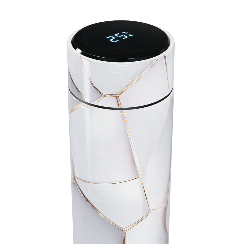 Garrafa Térmica Touch - Mármore Branco Digital