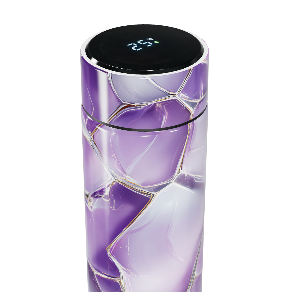 Garrafa Térmica Touch - Roxa com Estampa Geométrica