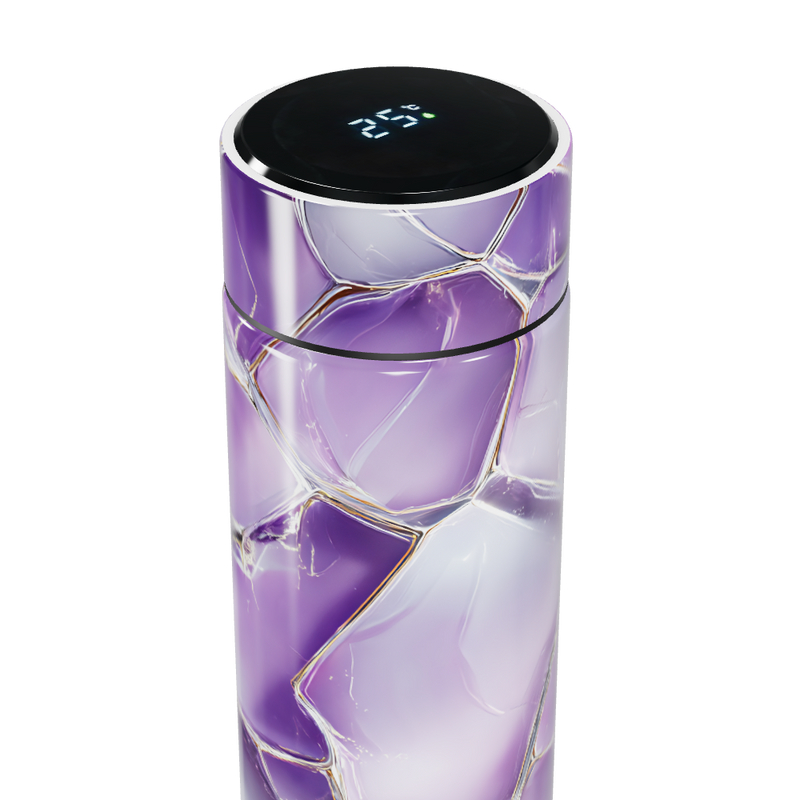 Garrafa Térmica Touch - Roxa com Estampa Geométrica