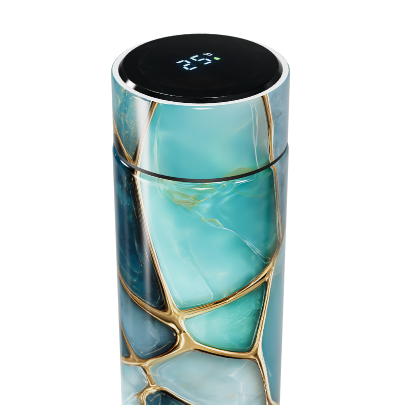 Garrafa Térmica Touch Azul Marmorizada