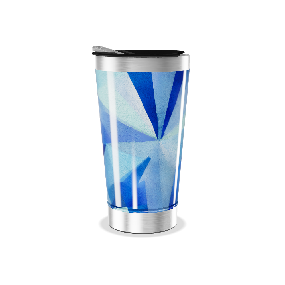 Copo Térmico - Azul Geométrico Aço Inox