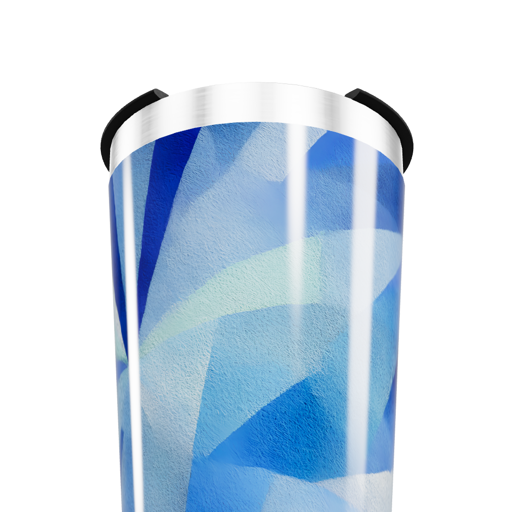 Copo Térmico - Azul Geométrico Aço Inox