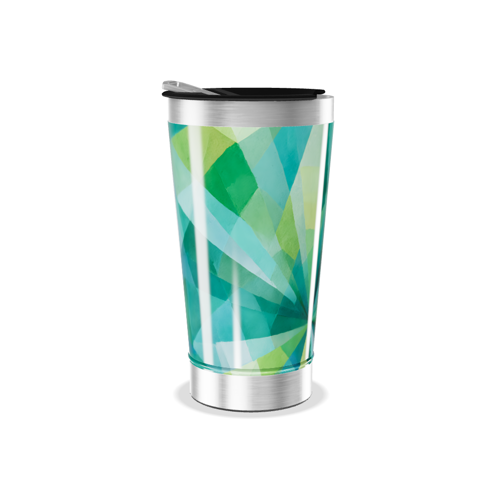 Copo Térmico - Verde Geométrico Inox