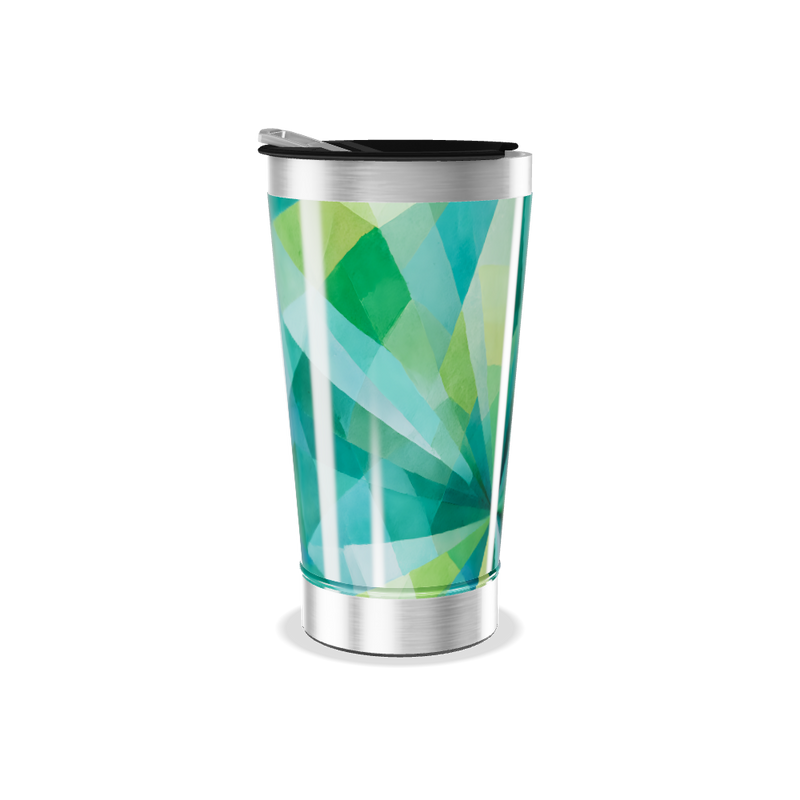 Copo Térmico - Verde Geométrico Inox