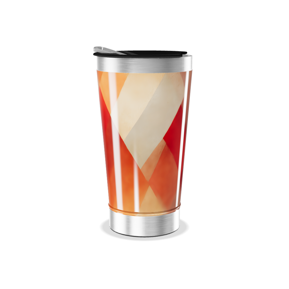 Copo Térmico - Estampa Geométrica Vermelha