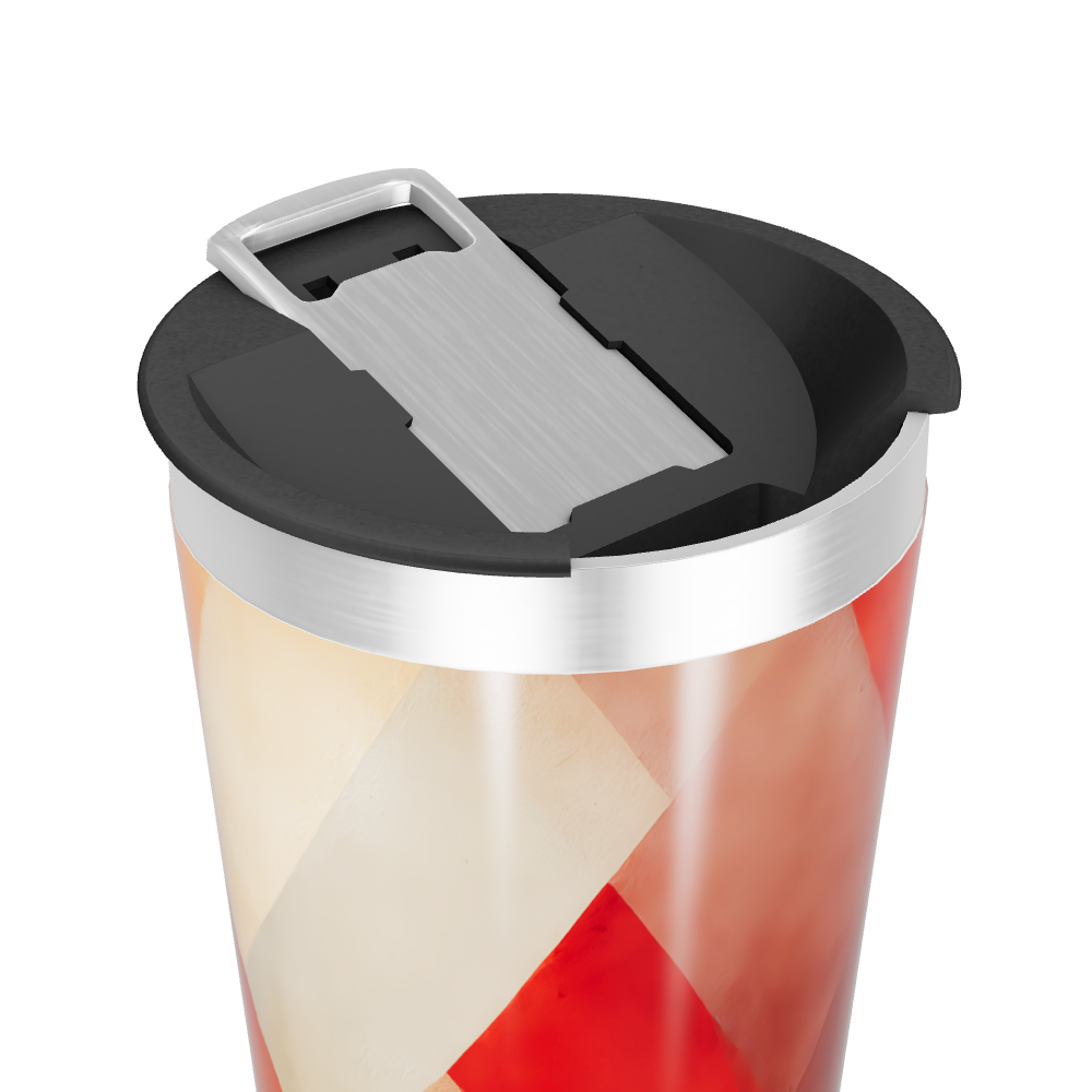 Copo Térmico - Estampa Geométrica Vermelha