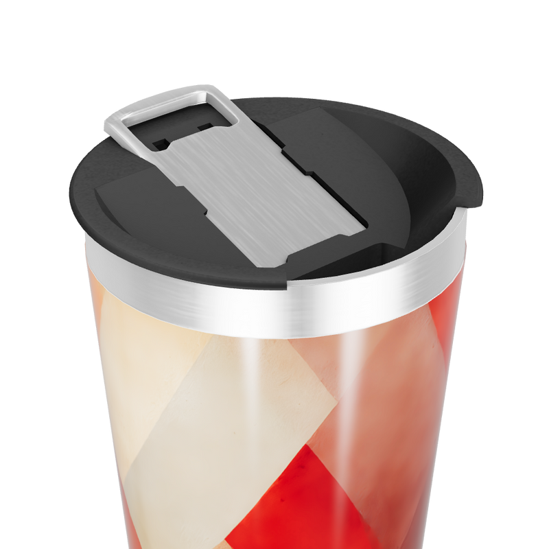 Copo Térmico - Estampa Geométrica Vermelha