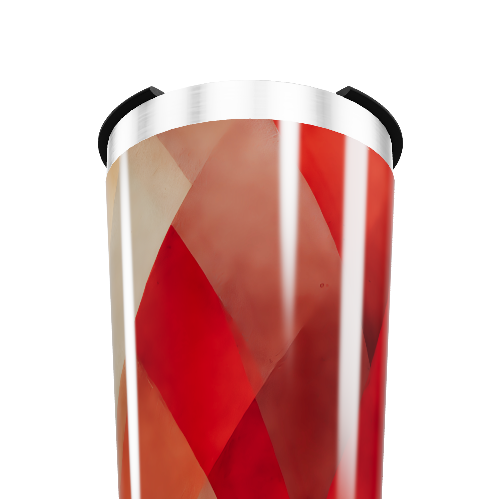 Copo Térmico - Estampa Geométrica Vermelha