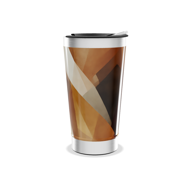 Copo Térmico - Estampa Geométrica Marrom