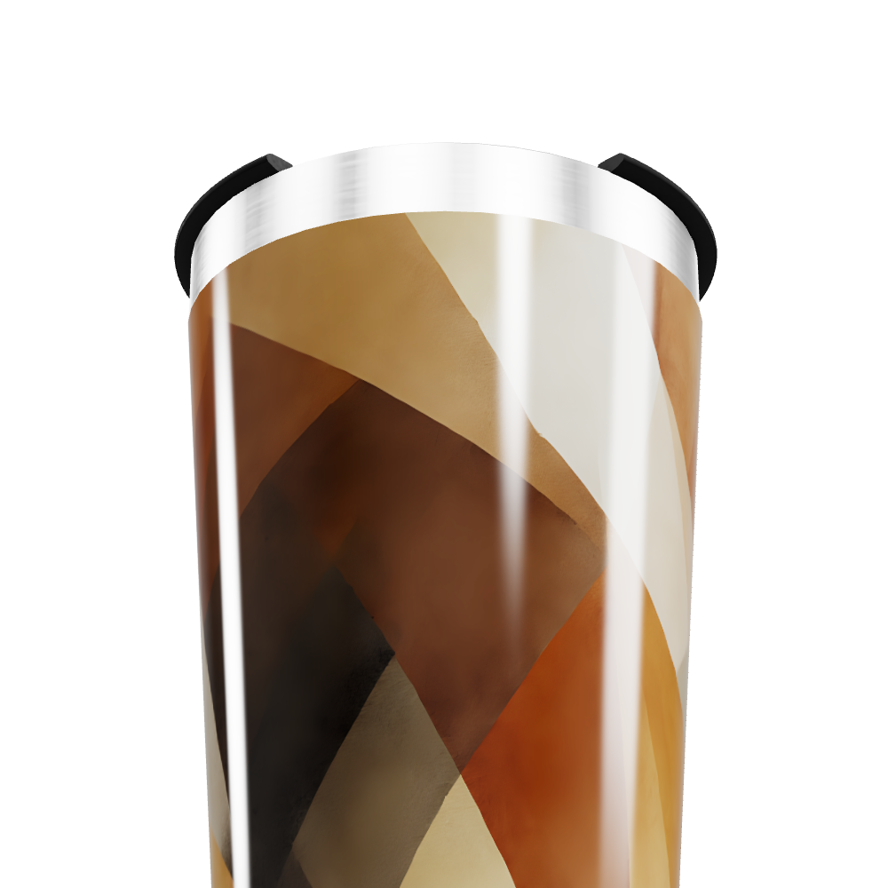 Copo Térmico - Estampa Geométrica Marrom