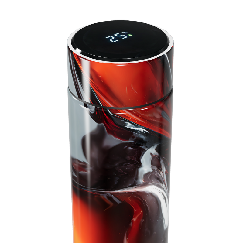 Garrafa Térmica Touch - Vermelha e Preta Marmorizada