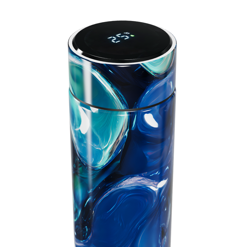 Garrafa Térmica Touch - Azul Marmorizada Inox