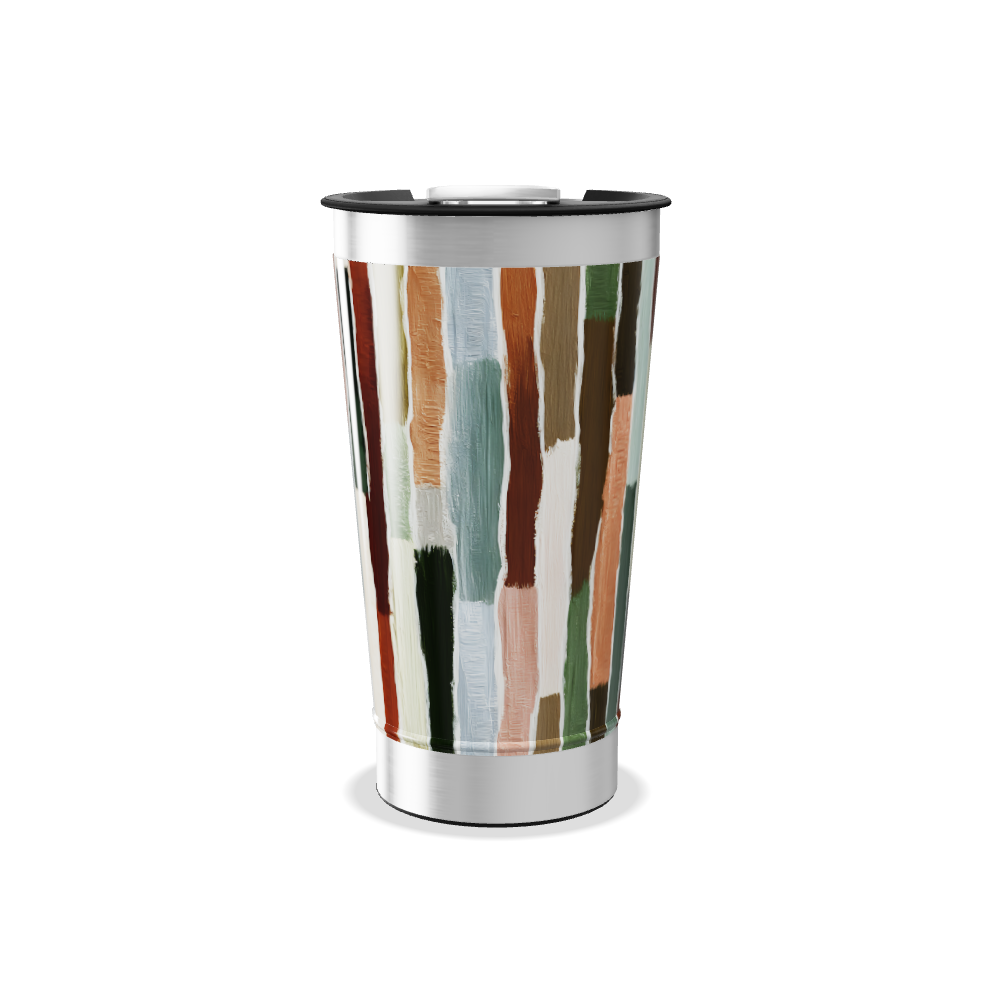 Copo Térmico - Estampa Listrada Colorida