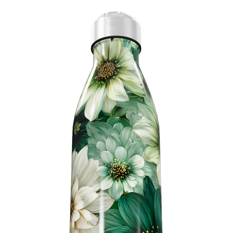 Garrafa Inox - Floral Verde
