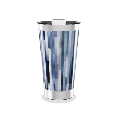 Copo Térmico - Listras Azul Aço Inox