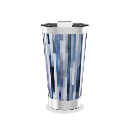 Copo Térmico - Listras Azul Aço Inox