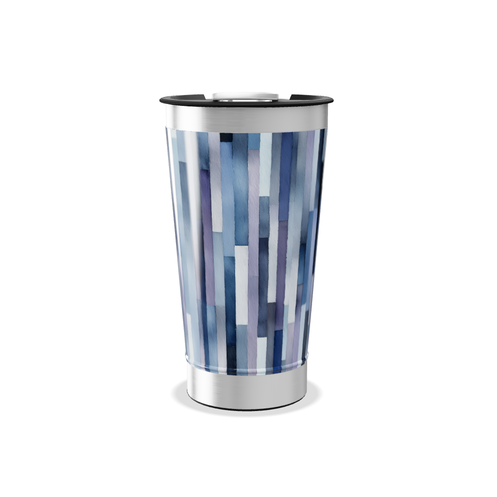 Copo Térmico - Listras Azul Aço Inox