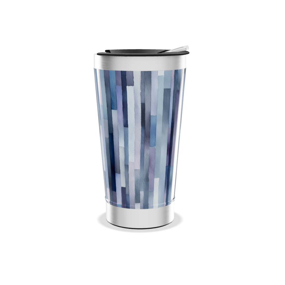 Copo Térmico - Listras Azul Aço Inox