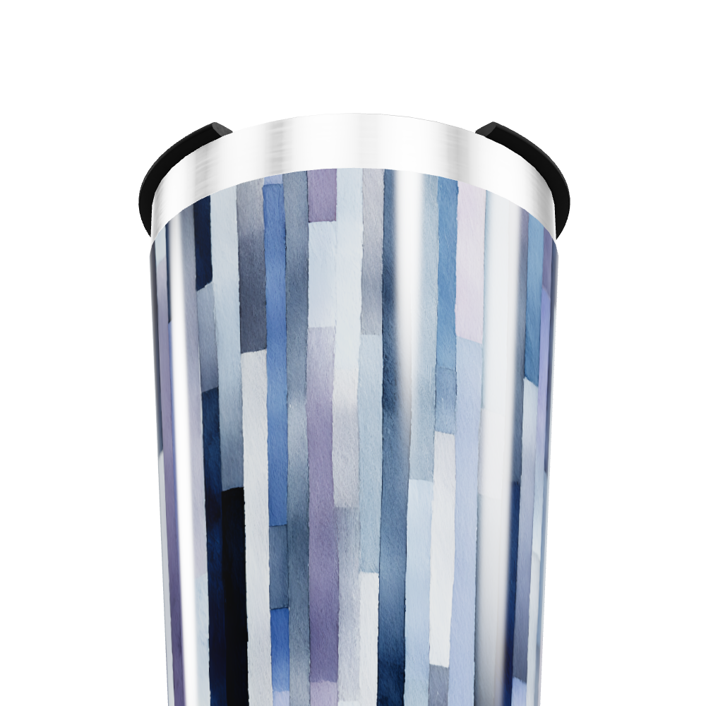 Copo Térmico - Listras Azul Aço Inox