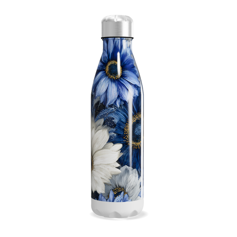 Garrafa Inox - Floral Azul