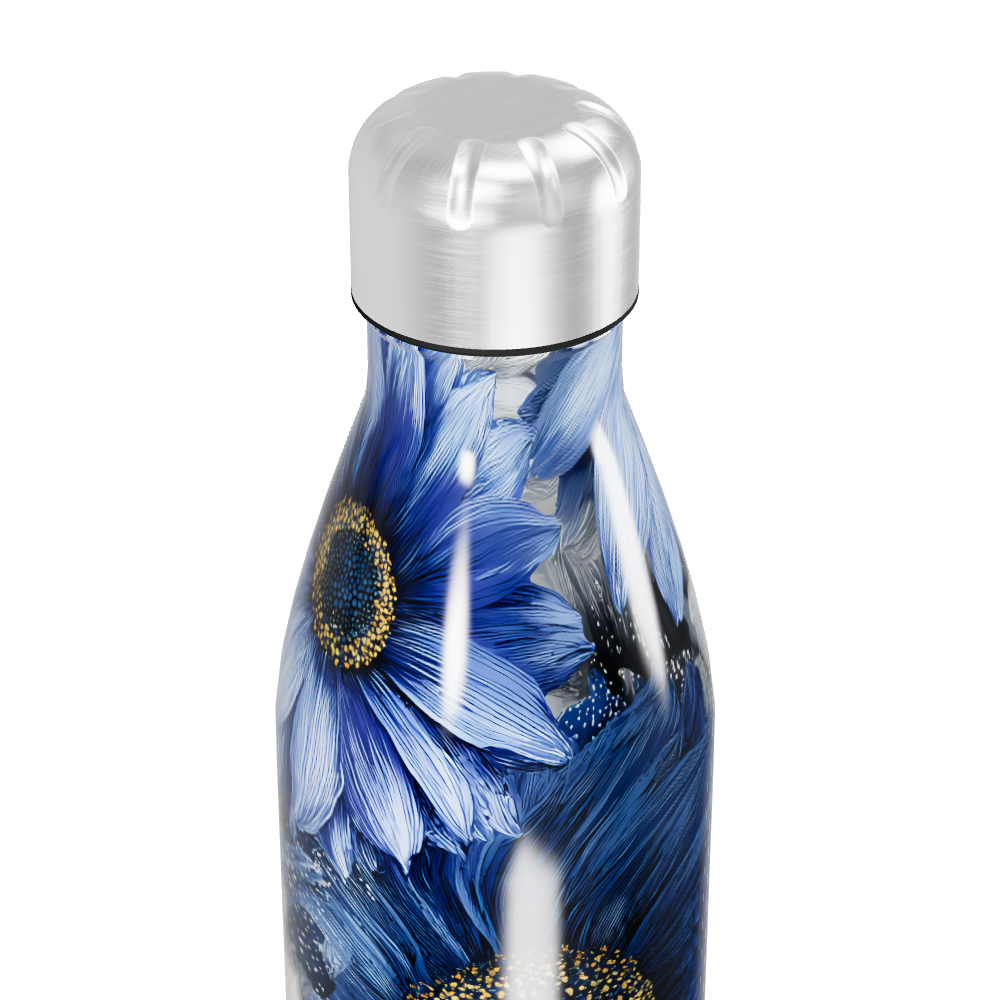 Garrafa Inox - Floral Azul